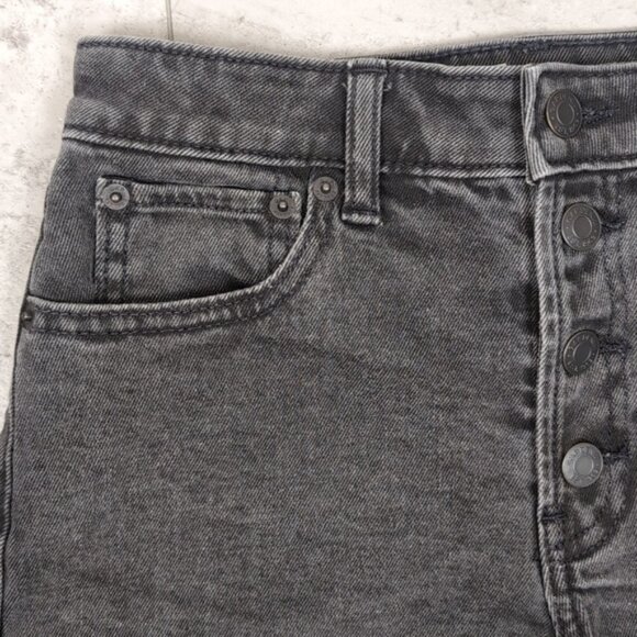 Gap High Rise Denim Shorts Cut Off Raw Hem Button Fly Vintage Wash Jean Bottoms - Picture 2 of 9